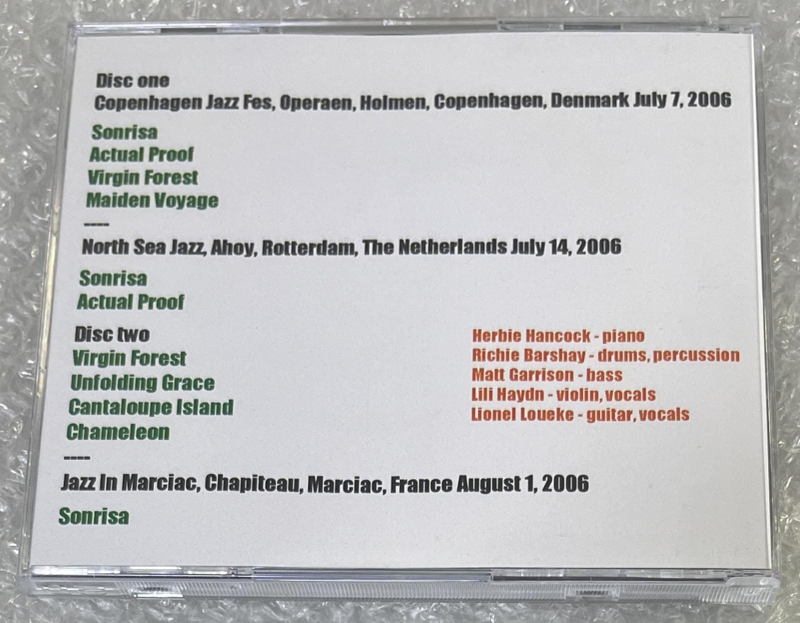 HERBIE HANCOCK QUINTET / UN DEUX TROIS (2CD-R) CHOOH LA LA / CLL-126/127CD