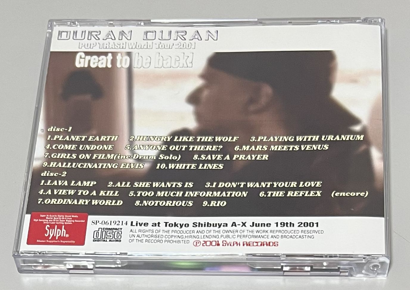 DURAN DURAN / POP TRASH WORLD TOUR 2001: GREAT TO BE BACK! (2CD-R