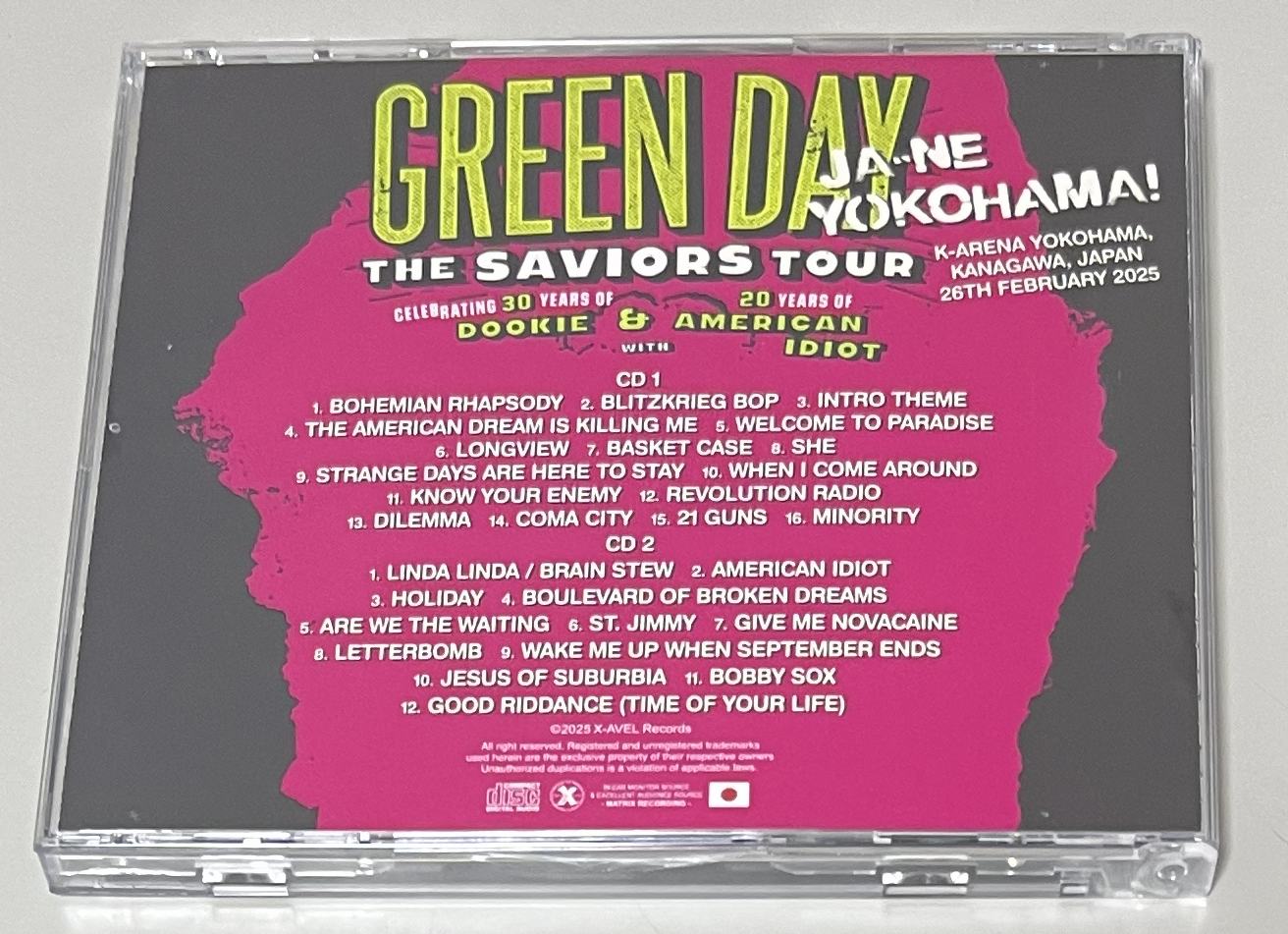 GREEN DAY / JA-NE YOKOHAMA!「じゃあね横浜！」 (2CDR+1BDR) XAVEL-HM