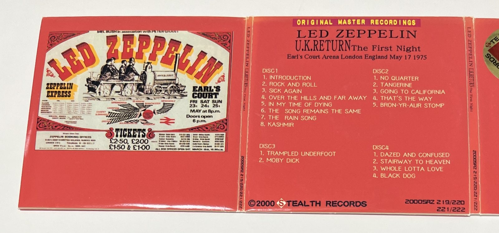 LED ZEPPELIN / U.K.RETURN: THE FIRST NIGHT (4CD-R) STEALTH RECORDS