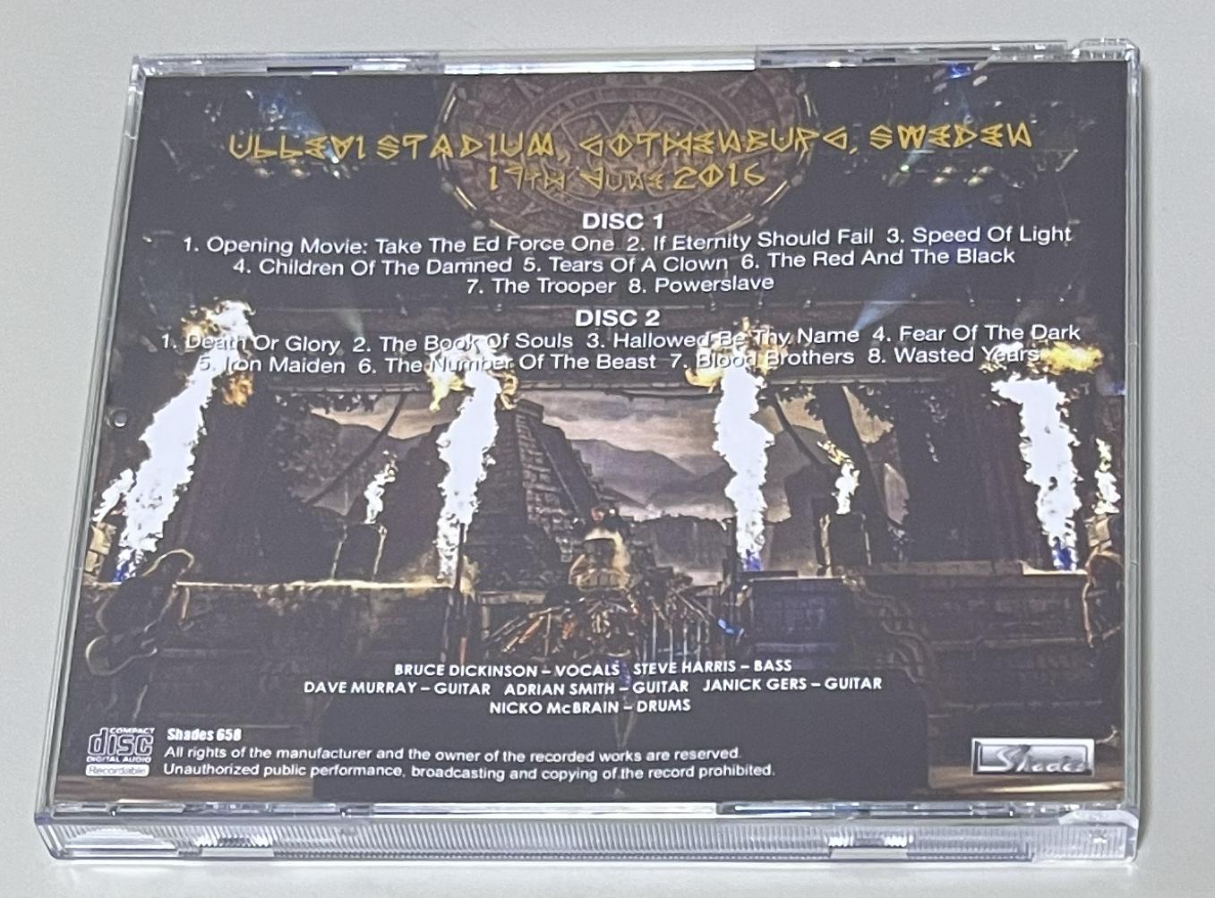 IRON MAIDEN / GOTHENBURG 2016 (2CD-R) SHADES 658