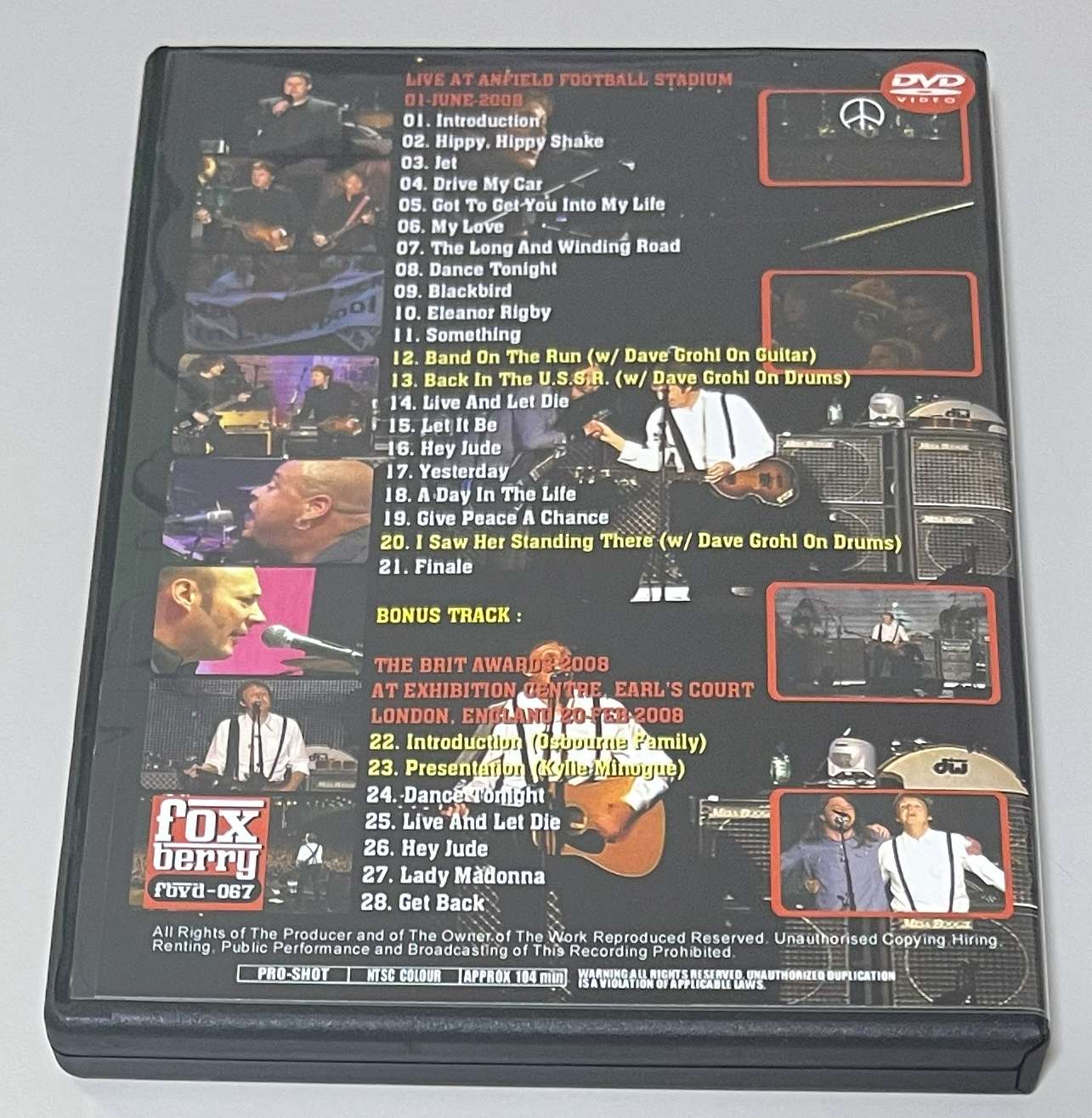 PAUL McCARTNEY / WELCOME BACK TO LIVERPOOL 2008 (1DVD-R) FOXBERRY / FBVD-067