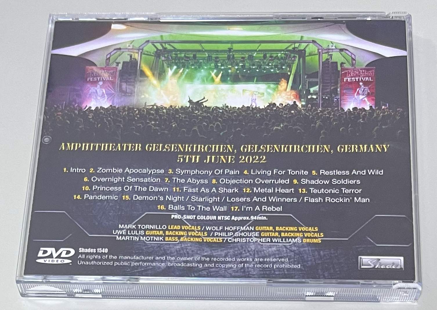 ACCEPT / ROCK HARD FESTIVAL 2022 (1DVD-R) SHADES 1540