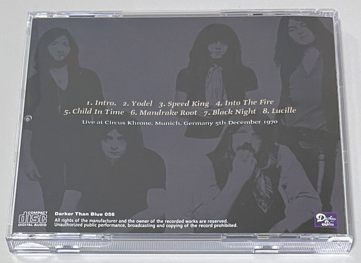 DEEP PURPLE / CIRCUS KHRONE '70 (1CD) DARKER THAN BLUE 056