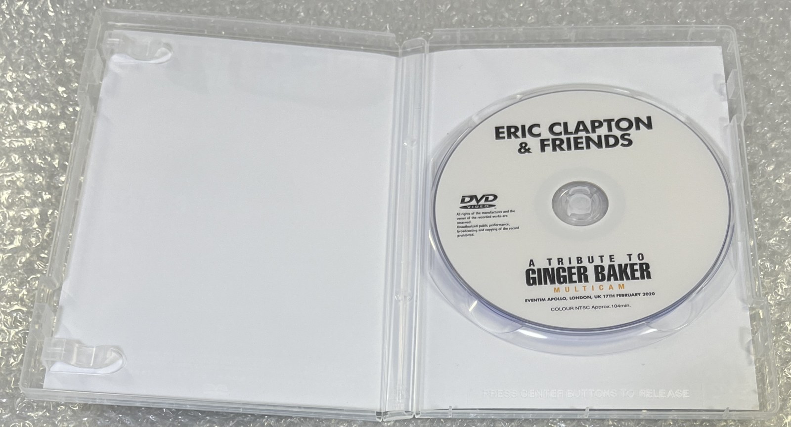 ERIC CLAPTON & FRIENDS / A TRIBUTE TO GINGER BAKER: MULTICAM (1DVD-R) NO LABEL