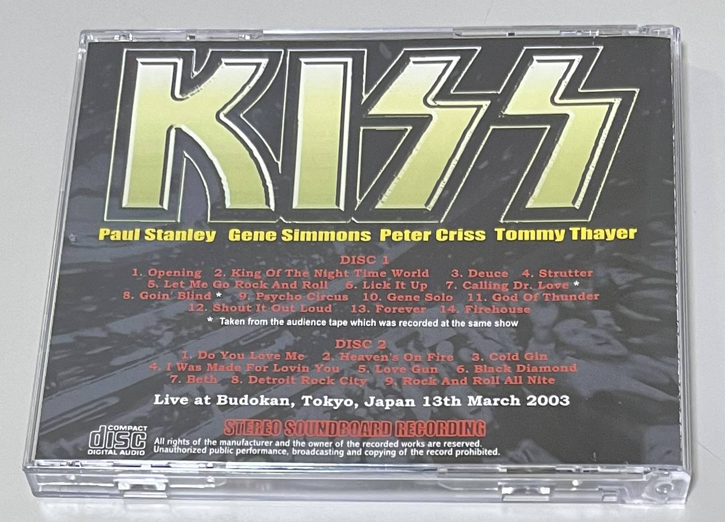 KISS / ALIVE AT BUDOKAN 2003 (2CD) NO LABEL