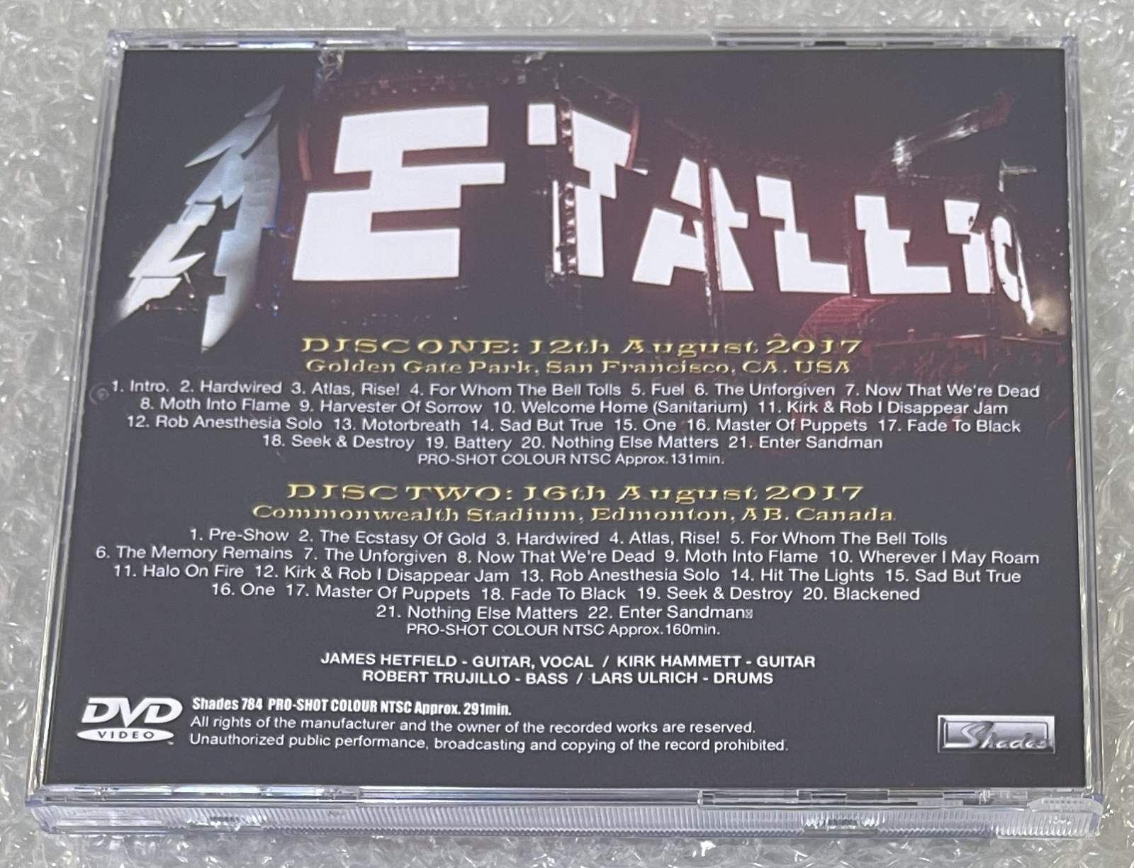 METALLICA / SUMMER OF 2017 (2DVD-R) SHADES 784