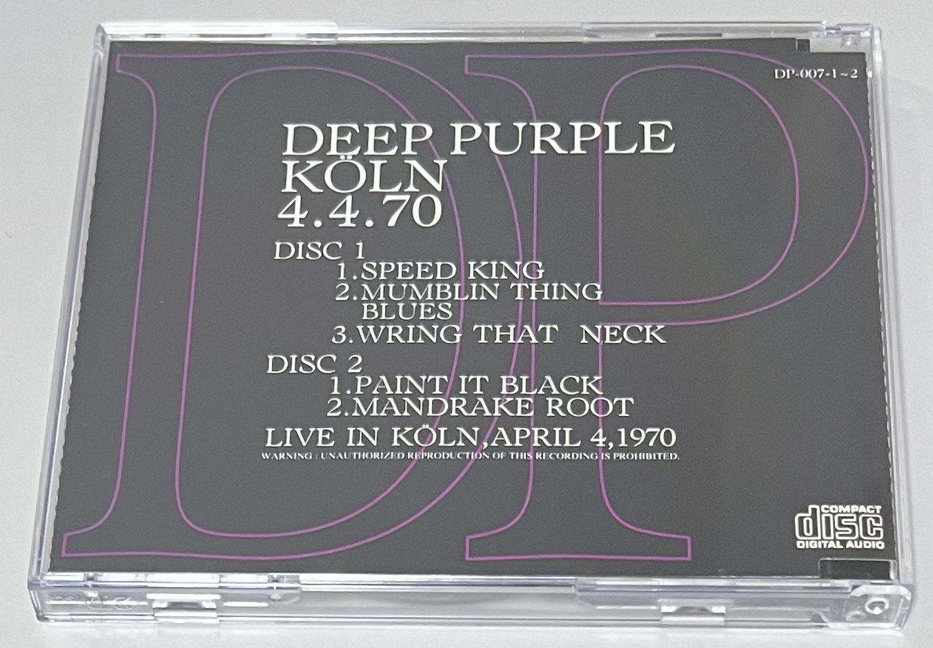 DEEP PURPLE / KOLN 4.4.70 (2CD) DP-007-1-2