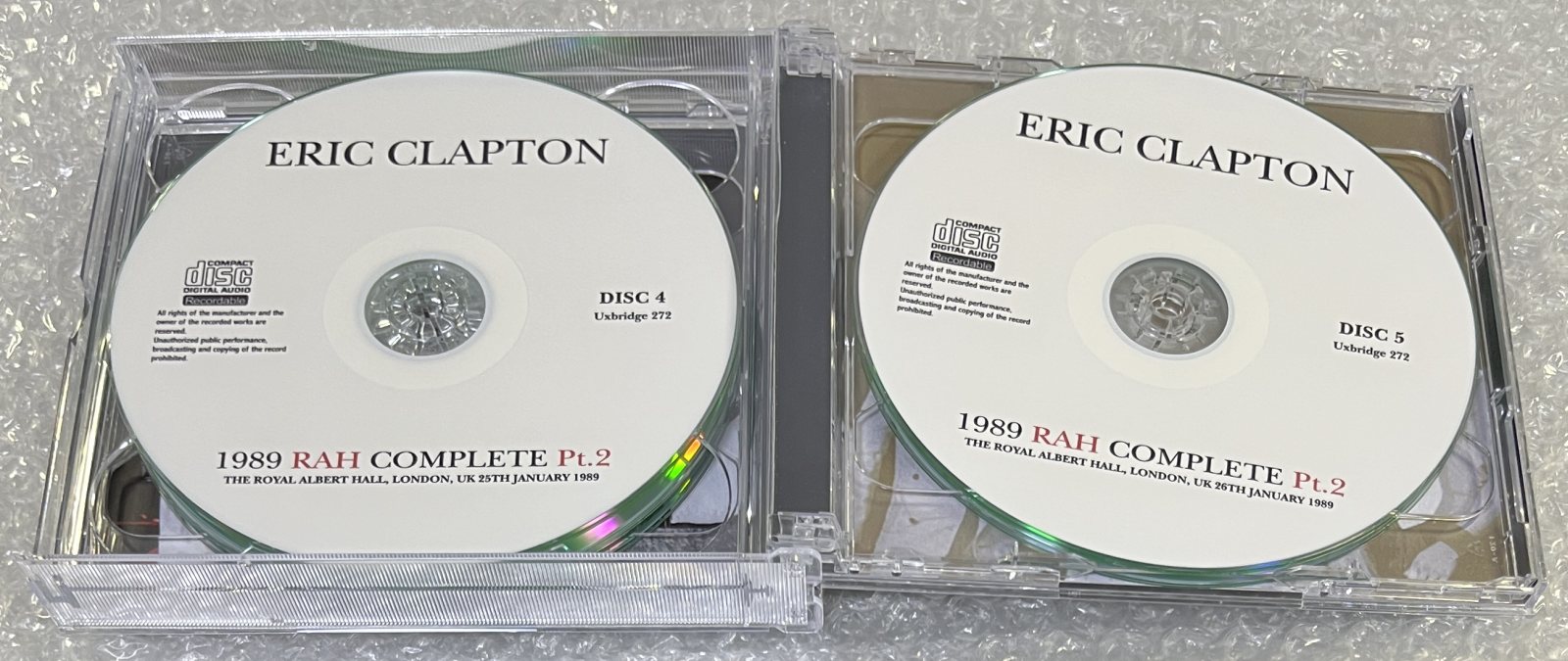 ERIC CLAPTON / 1989 RAH COMPLETE PT.2 (6CD-R) UXBRIDGE 272