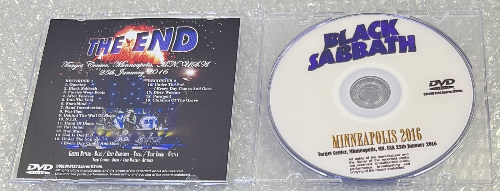 BLACK SABBATH / MINNEAPOLIS 2016 (1DVD-R) GIFT TITTLE
