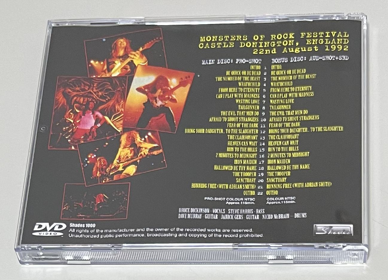 IRON MAIDEN / DONINGTON LIVE 1992: JAPANESE LASER DISC EDITION (2DVD-R) SHADES 1000