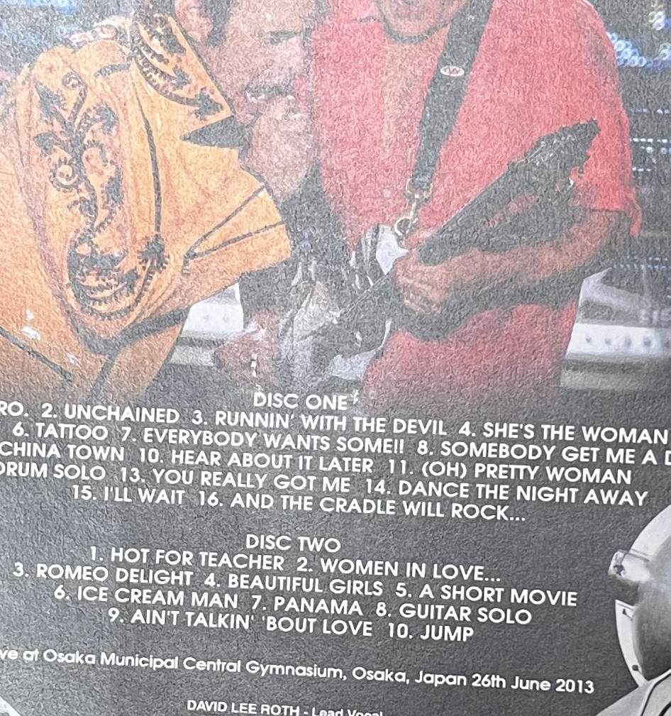 VAN HALEN / OSAKA INCIDENT 2013 DAY 2: A DIFERENT KIND OF OSAKA (2CD-R) GIFT TITTLE