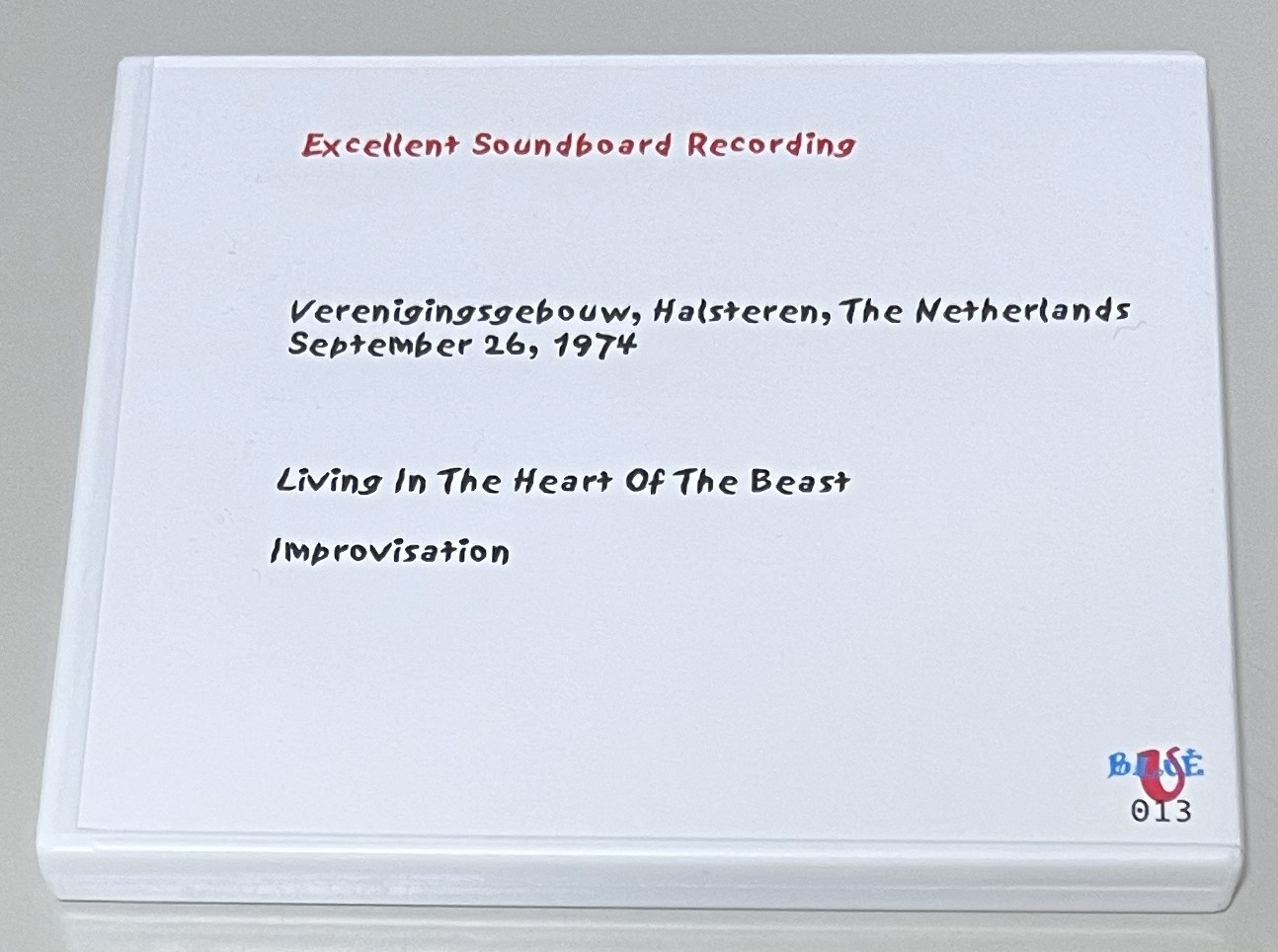 HENRY COW / HALSTEREN SEPTEMBER 26, 1974 (1CD-R) BLUE-U 013