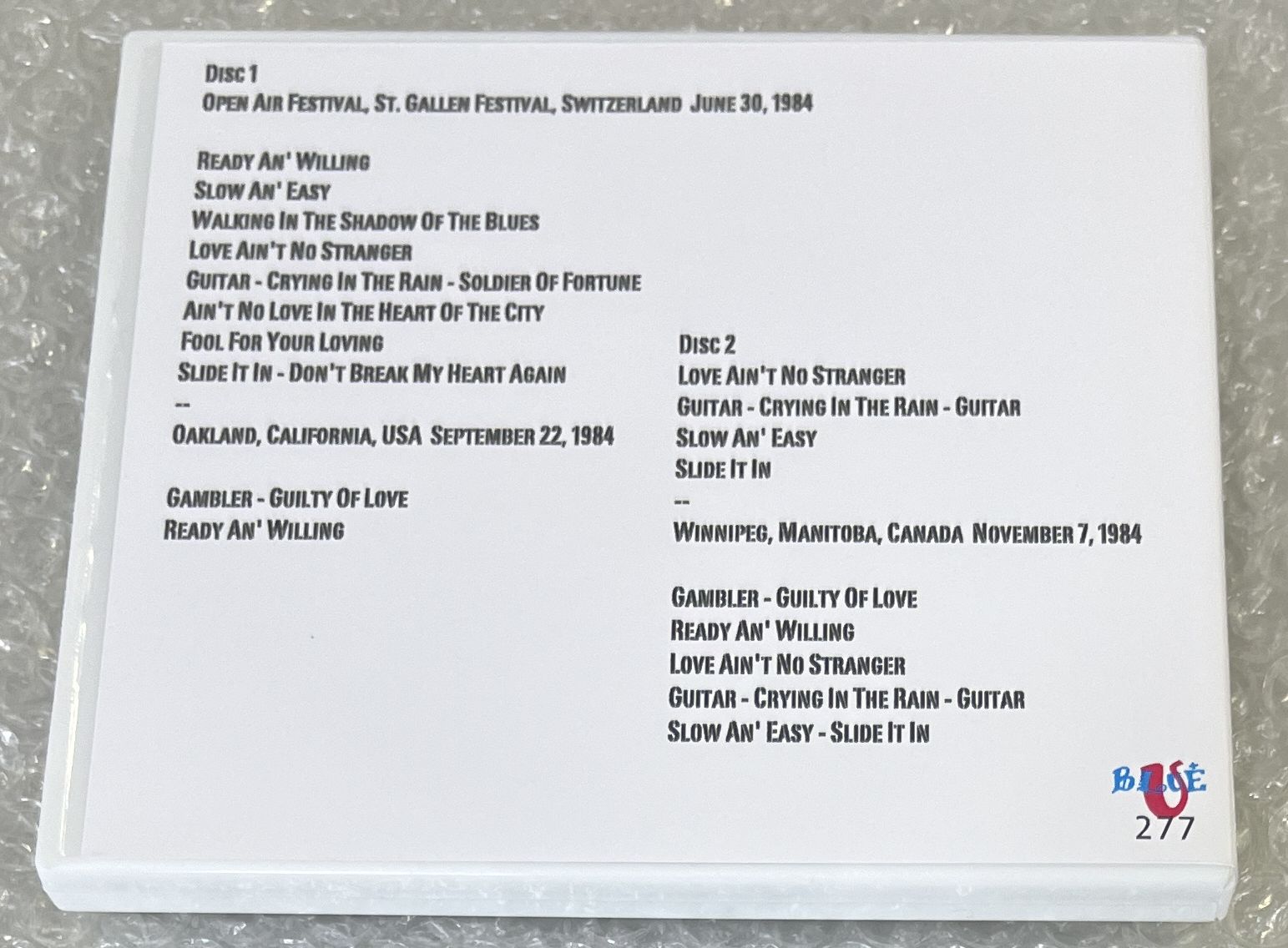 WHITESNAKE / LIVE 1984 #1 (2CD-R) BLUE-U 277