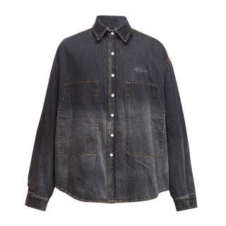 GRADATION DENIM SHIRTS ��BLK��