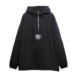HALF ZIP HOODIE BLK