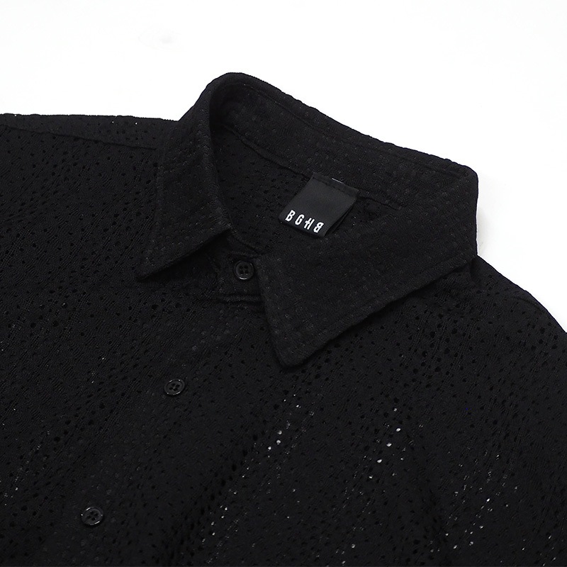 LS MESH SHIRTS BLK