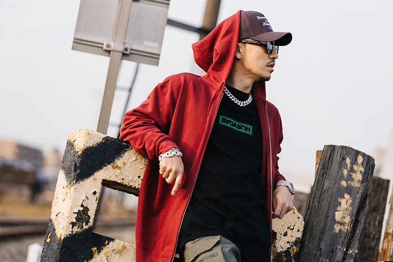ROSE ZIP HOODIE ��BURGUNDY��