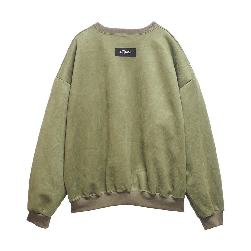 SUEDE PULLOVER ��OLIVE��