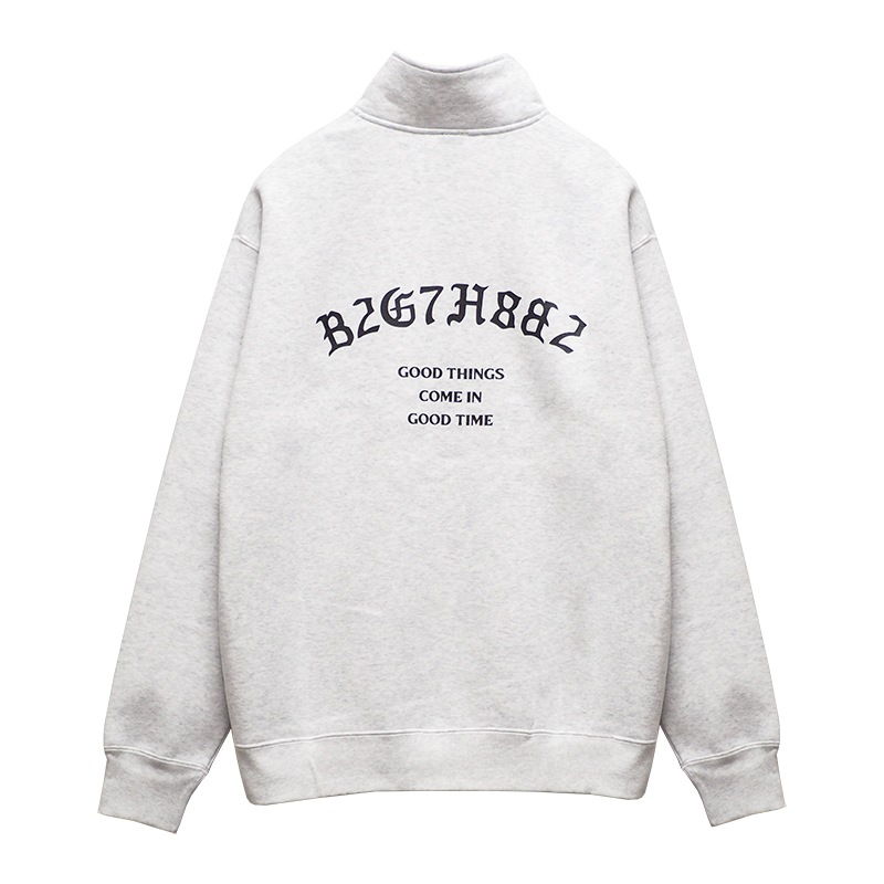 HALF ZIP SWEAT ��ASH GRAY��