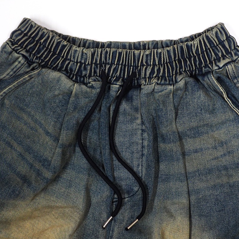 DRAWSTRING BAGGY DENIM PANTS ��INDIGO��