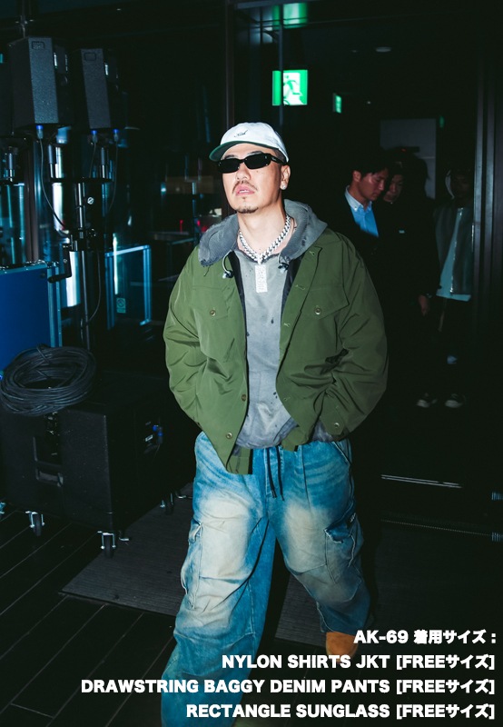 DRAWSTRING BAGGY DENIM PANTS ��INDIGO��