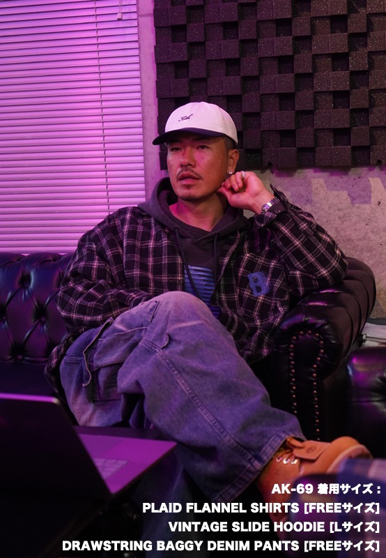 DRAWSTRING BAGGY DENIM PANTS ��INDIGO��