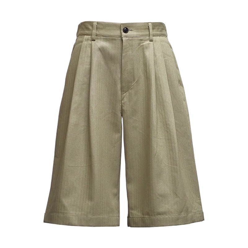 HICKORY DENIM SHORTS��BEIGE��