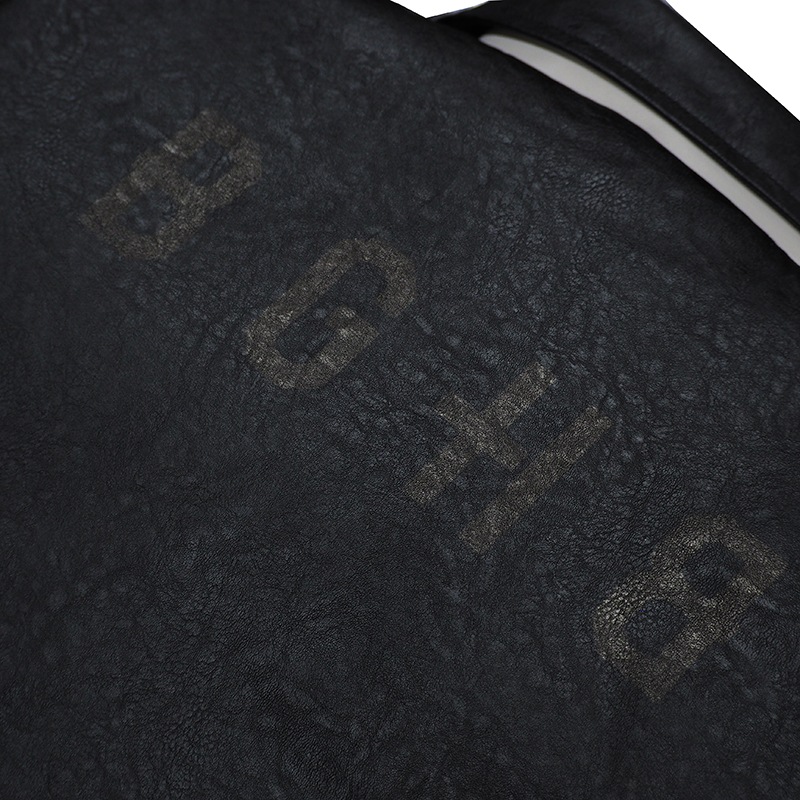 PU LEATHER STADIUM JKT ��BLK��