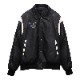 PU LEATHER STADIUM JKT ��BLK��