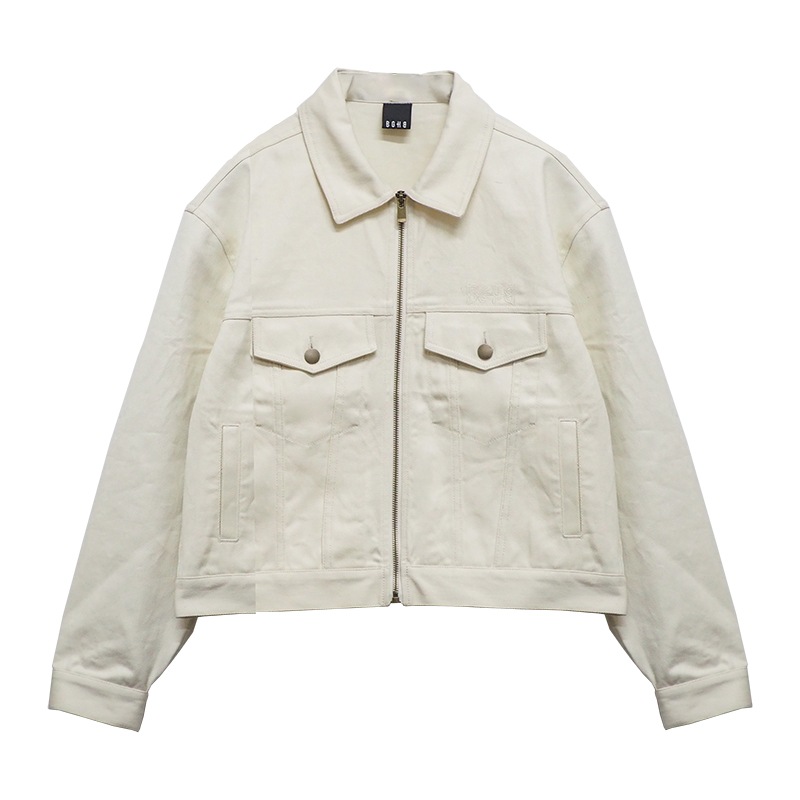 SHORT COLOR DENIM JKT ��IVORY��