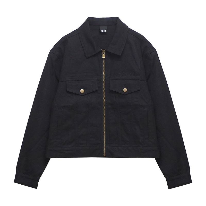 SHORT COLOR DENIM JKT ��BLK��
