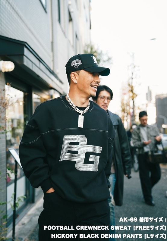 FOOTBALL CREWNECK SWEAT ��BLK��