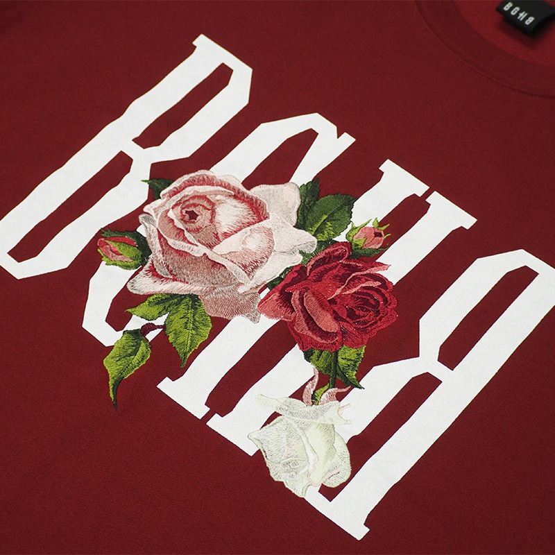ROSE CREWNECK SWEAT ��BURGUNDY��