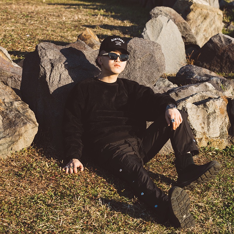 BOA FLEECE CREWNECK ��BLK��