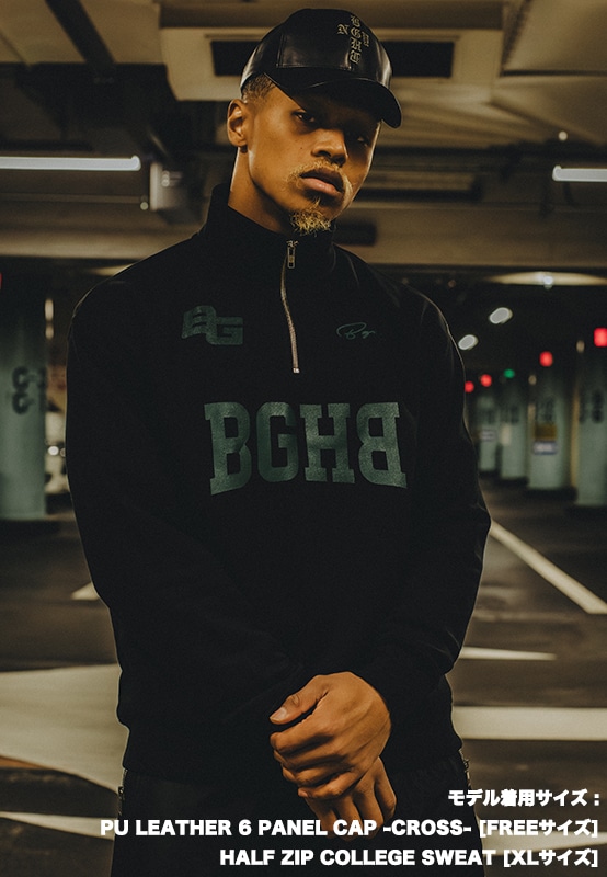 PU LEATHER 6 PANEL CAP -CROSS- 