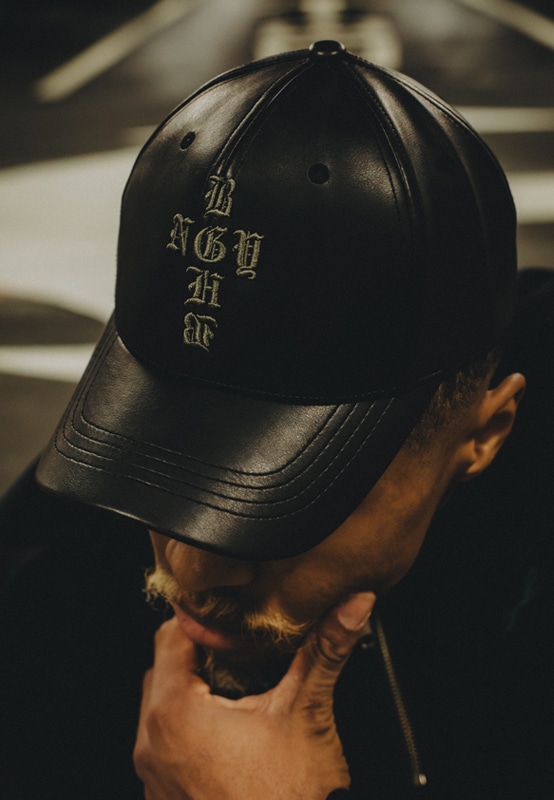 PU LEATHER 6 PANEL CAP -CROSS- 