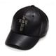 PU LEATHER 6 PANEL CAP -CROSS- 