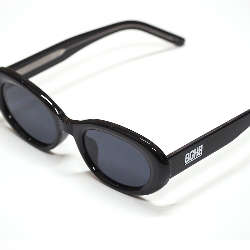 OVAL FRAME SUNGLASS��BLK��