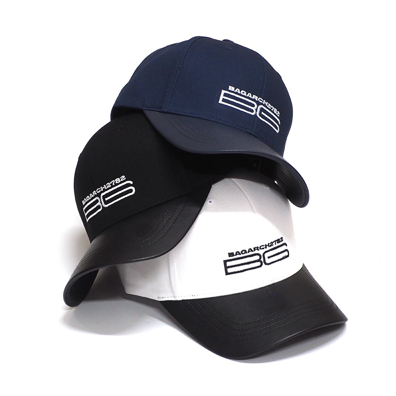 PU LEATHER VISOR 6 PANEL CAP -BG-