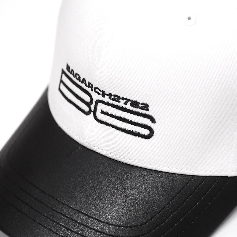 PU LEATHER VISOR 6 PANEL CAP -BG-
