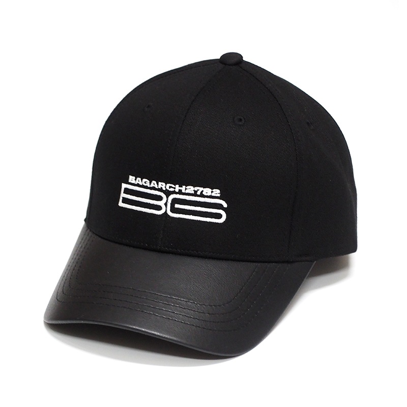PU LEATHER VISOR 6 PANEL CAP -BG-