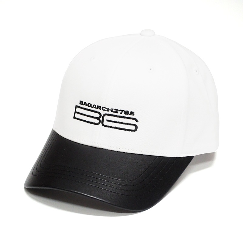 PU LEATHER VISOR 6 PANEL CAP -BG-
