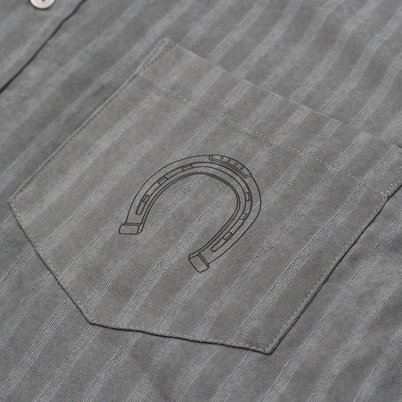STRIPE LS SHIRTS��GRAY��