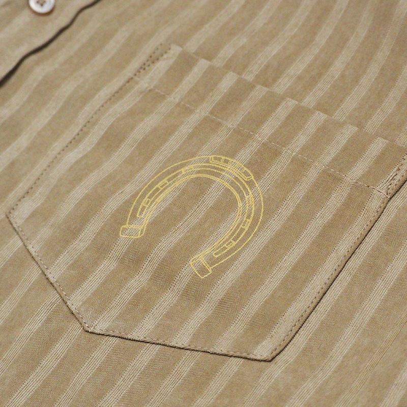 STRIPE LS SHIRTS��BEIGE��