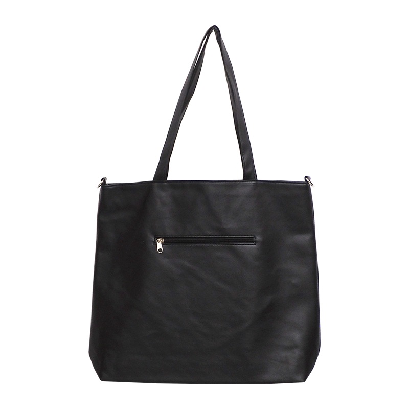26' PU LEATHER TOTE BAG��BLK��