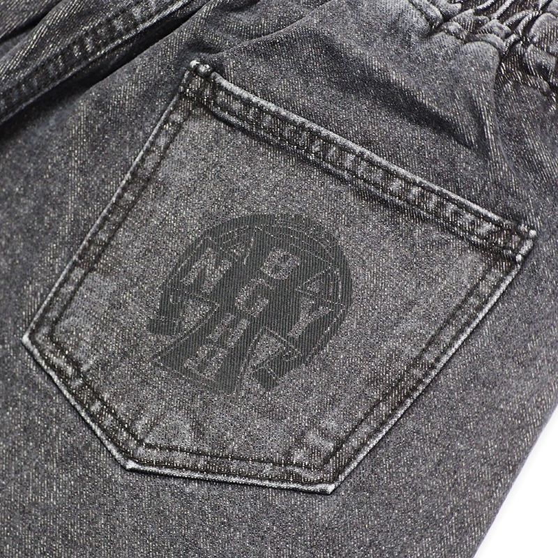 CARGO DENIM SHORTS��BLK��