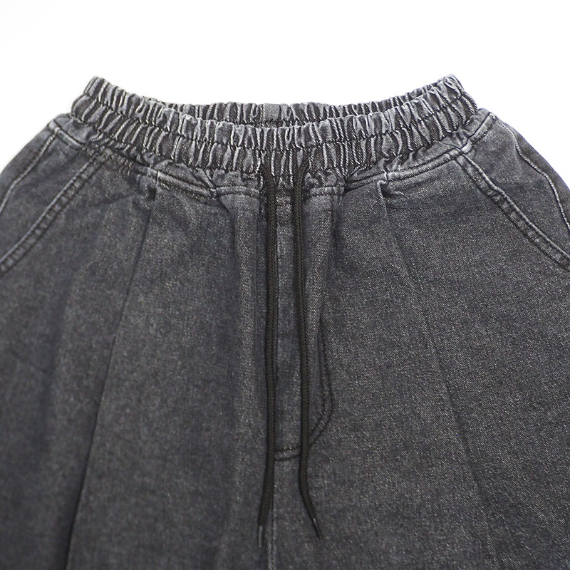 CARGO DENIM SHORTS��BLK��
