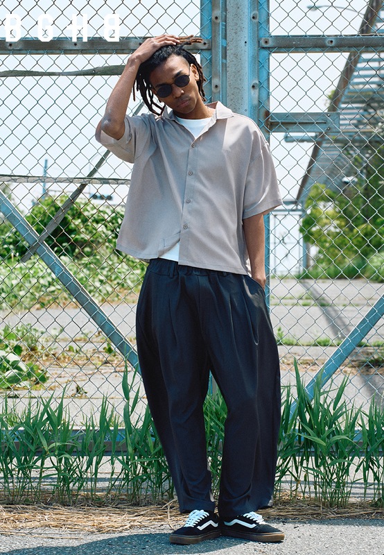 WIDE SLACKS PANTS��BLK��