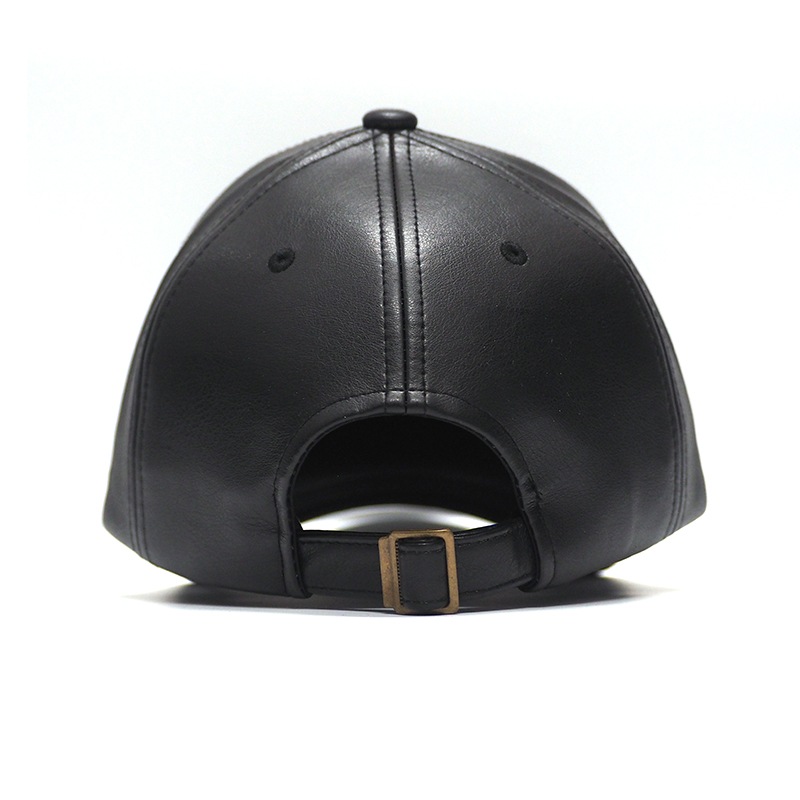 PU LEATHER 6 PANEL CAP -SCRIPT-